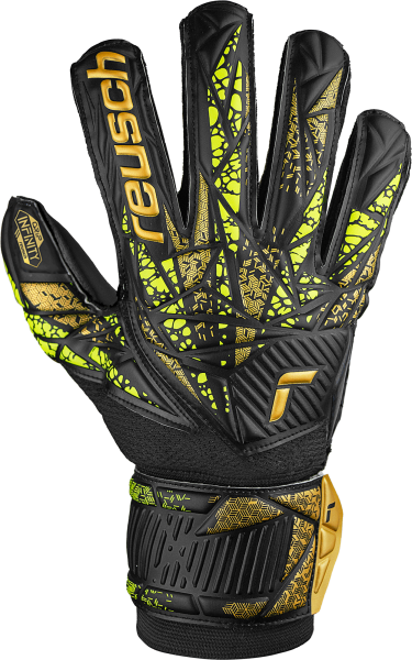 Reusch Attrakt Infinity Finger Support 5470710 7739 schwarz gelb gold front